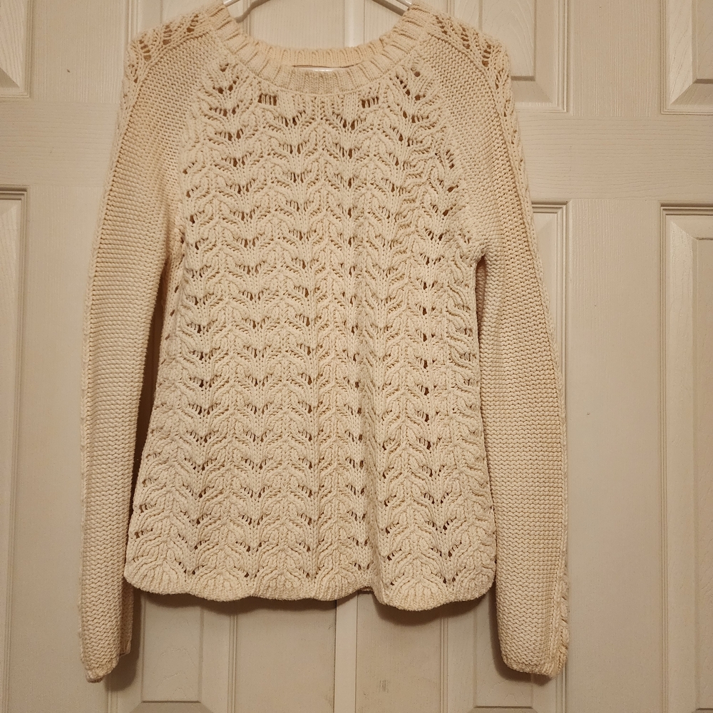 Arpeggio Cream Knit Women's Sweater Size Medium
